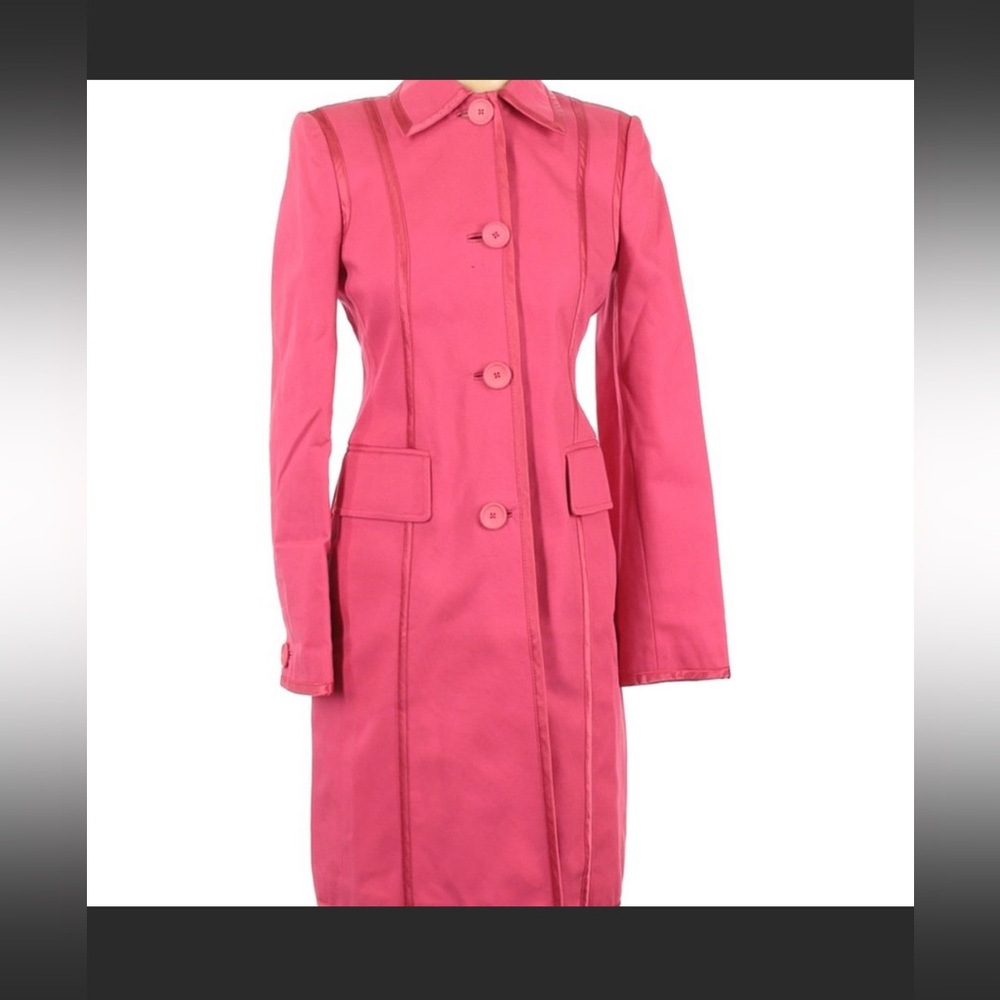 Banana Republic Cotton Pink Button Down Trench Coat Size Small Barbiecore